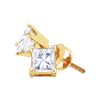 Image 1 : 14KT Yellow Gold 0.25CTW PRINCESS DIAMOND EARRINGS (FIN