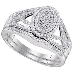 10KT White Gold 0.40CTW DIAMOND MICRO-PAVE BRIDAL RING