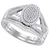 Image 1 : 10KT White Gold 0.40CTW DIAMOND MICRO-PAVE BRIDAL RING