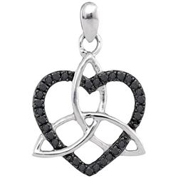 10KT White Gold 0.10CTW BLACK DIAMOND FASHION PENDANT