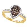 Image 1 : 10K Yellow-gold 0.20CTW BLACK DIAMOND FSAHION RING