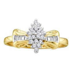 10KT Yellow Gold 0.10CTW DIAMOND CLUSTER RING