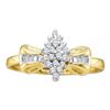 Image 1 : 10KT Yellow Gold 0.10CTW DIAMOND CLUSTER RING