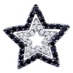 14KT White Gold 0.34CT WHITE AND BLACK ROUND DIAMOND LA