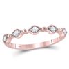 Image 1 : 10kt Rose Gold Womens Round Diamond Contour Stackable B