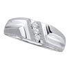 Image 1 : 10KT White Gold 0.10CT DIAMOND FASHION MEN'S BAND