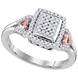 10KT White Gold Two Tone 0.33CTW DIAMOND FASHION RING