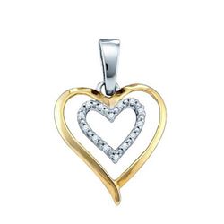 925 Sterling Silver White 0.05CT DIAMOND LADIES HEART P