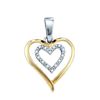 Image 1 : 925 Sterling Silver White 0.05CT DIAMOND LADIES HEART P