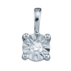 10KT White Gold 0.10CT DIAMOND LADIES CIRCLE PENDANT