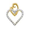 Image 1 : 10KT Yellow Gold 0.08CTW DIAMOND HEART PENDANT
