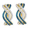 Image 1 : 10K Yellow-gold 0.61CTW BLUE DIAMOND FASHION HOOPS EARR