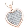 10kt Rose Gold Womens Round Natural Diamond Heart Love