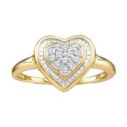 10KT Yellow Gold 0.10CTW ROUND DIAMOND LADIES CLUSTER H