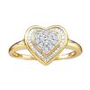 Image 1 : 10KT Yellow Gold 0.10CTW ROUND DIAMOND LADIES CLUSTER H
