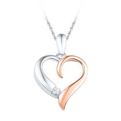 10KT White Gold Two Tone 0.08CTW DIAMOND FASHION PENDAN