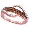 Image 1 : 10KT Rose Gold 0.33CTW RED DIAMOND FASHION RING