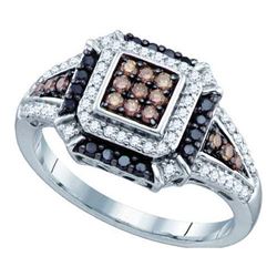 10K White-gold 0.53CTW COGNAC DIAMOND LADIES FASHION RI