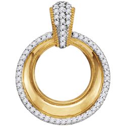 10kt Yellow Gold Womens Round Diamond Framed Outline Ci