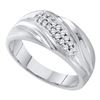 Image 1 : 10KT White Gold 0.25CTW DIAMOND FASHION MENS BAND