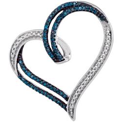 10KT White Gold 0.22CTW BLUE DIAMOND FASHION PENDANT