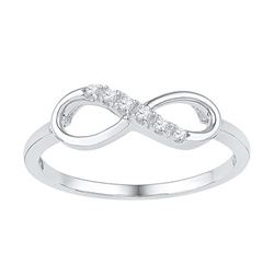 10KT White Gold 0.05CTW DIAMOND FASHION RING