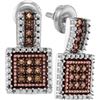 Image 1 : 925 Sterling Silver White 0.20CTW COGNAC DIAMOND FASHIO