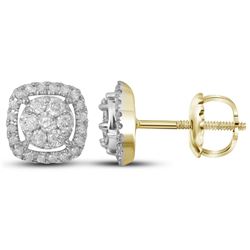 14kt Yellow Gold Womens Round Natural Diamond Cluster F