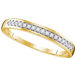 10kt Yellow Gold Womens Round Natural Diamond Band Wedd