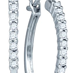 14KT White Gold 0.24CTW DIAMOND MICRO-PAVE EARRINGS