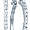 Image 1 : 14KT White Gold 0.24CTW DIAMOND MICRO-PAVE EARRINGS