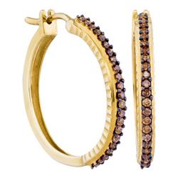 10K Yellow-gold 0.50CTW-DIA BLACK DIAMOND FASHION EARRI