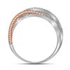 Image 2 : 10kt White Gold Womens Round Diamond Rose-tone Rope Cro