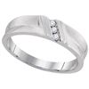 Image 1 : 10KT White Gold 0.06CTW DIAMOND MENS FASHION BAND