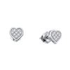Image 1 : 925 Sterling Silver White 0.05CT DIAMOND HEART EARRINGS