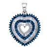 14K White-gold 0.90CTW BLUE DIAMOND MICRO-PAVE PENDANT