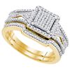 Image 1 : 10K Yellow-gold 0.40CTW DIAMOND MICRO-PAVE BRIDAL RING