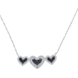 10KT White Gold 0.38CTW BLACK DIAMOND FASHION NECKLACE