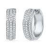 Image 1 : 10KT White Gold 0.50CTW DIAMOND HOOPS EARRING