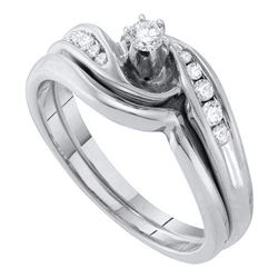 10KT White Gold 0.25CTW ROUND DIAMOND BRIDAL SET