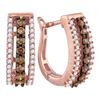Image 1 : 10KT Rose Gold 0.48CTW COGNAC DIAMOND FASHION EARRING