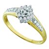 Image 1 : 10KT Yellow Gold 0.10CTW-DIAMOND CLUSTER RING