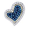 Image 1 : 10K Yellow-gold 0.14CT DIAMOND MICRO-PAVE HEART PENDANT