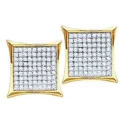 10KT Yellow Gold 0.75CTW DIAMOND LADIES MICROPAVE EARRI