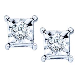 10KT White Gold 0.05CTW ROUND DIAMOND LADIES FASHION EA