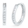Image 1 : 10KT White Gold 0.16CTW DIAMOND HOOPS EARRING