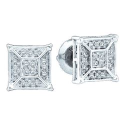 10KT White Gold 0.10CTW DIAMOND LADIES MICRO PAVE EARRI