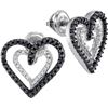 Image 1 : 925 Sterling Silver White 0.05CTW BLACK DIAMOND FASHION