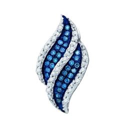 14K White-gold 0.10CT BLUE DIAMOND FASHION PENDANT