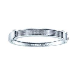 925 Sterling Silver White 0.76CTW DIAMOND MICRO PAVE BA